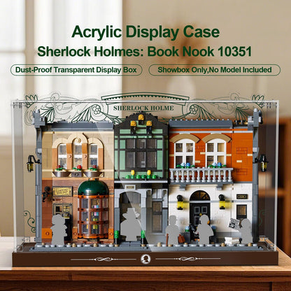 Acrylic Display Case for Lego 10351 Sherlock Holmes Book Nook (Lego set Not Included)