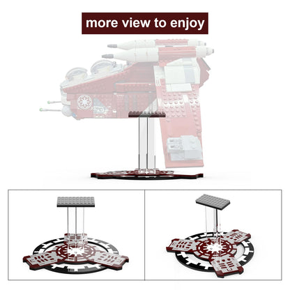 Acrylic Display Stand for Lego 75354 Star Wars The Clone Wars Coruscant Guard Gunship (Lego Set Not Included)