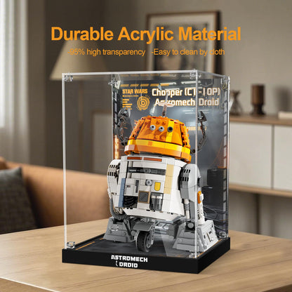 Acrylic Display Case for Lego 75416 Chopper (C1-10P) Astromech Droid (Lego Set Not Included)