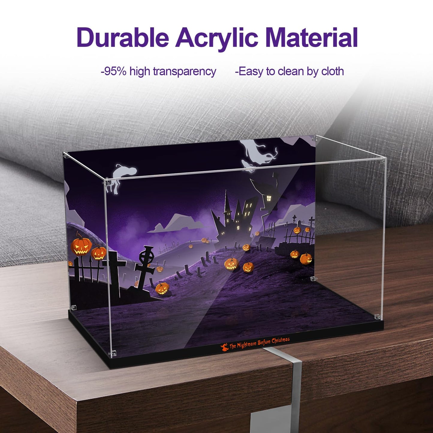 Acrylic Display Case for Lego 21351 Disney Tim Burton's The Nightmare Before Christmas (Lego set Not Included).