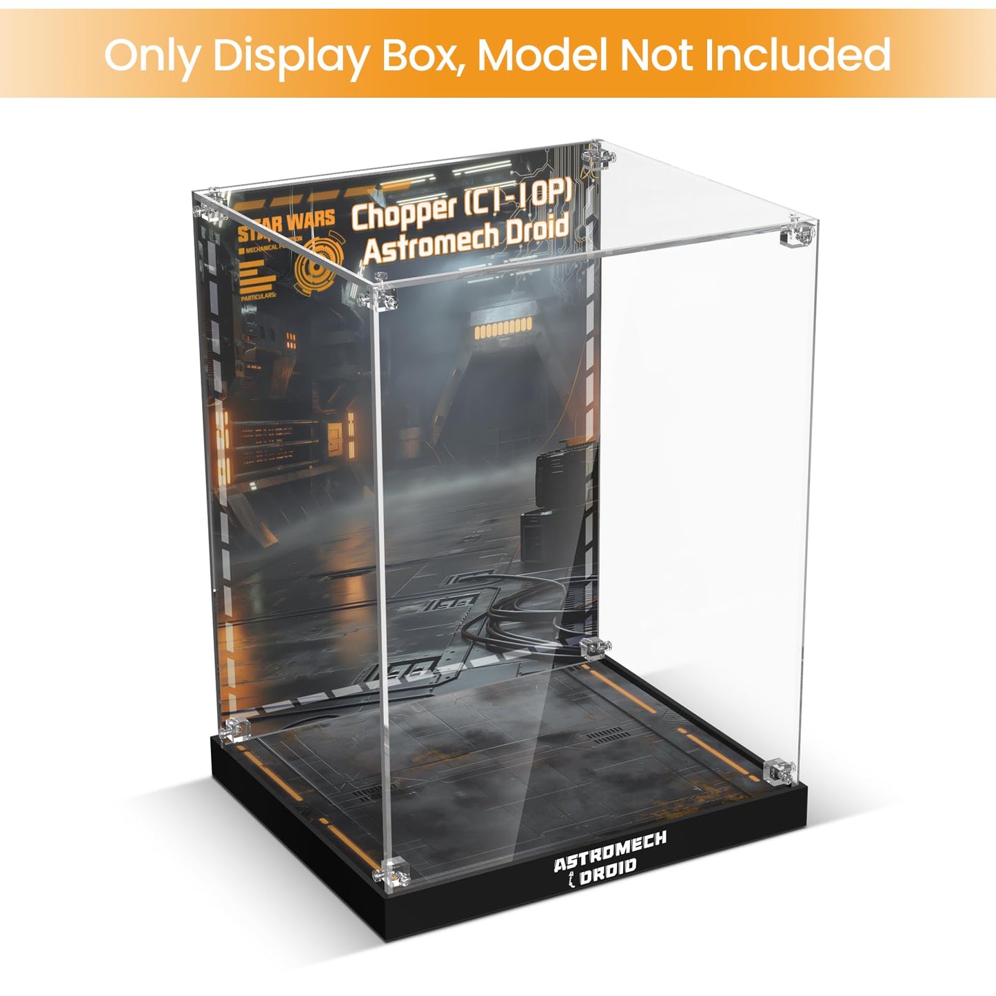 Acrylic Display Case for Lego 75416 Chopper (C1-10P) Astromech Droid (Lego Set Not Included)