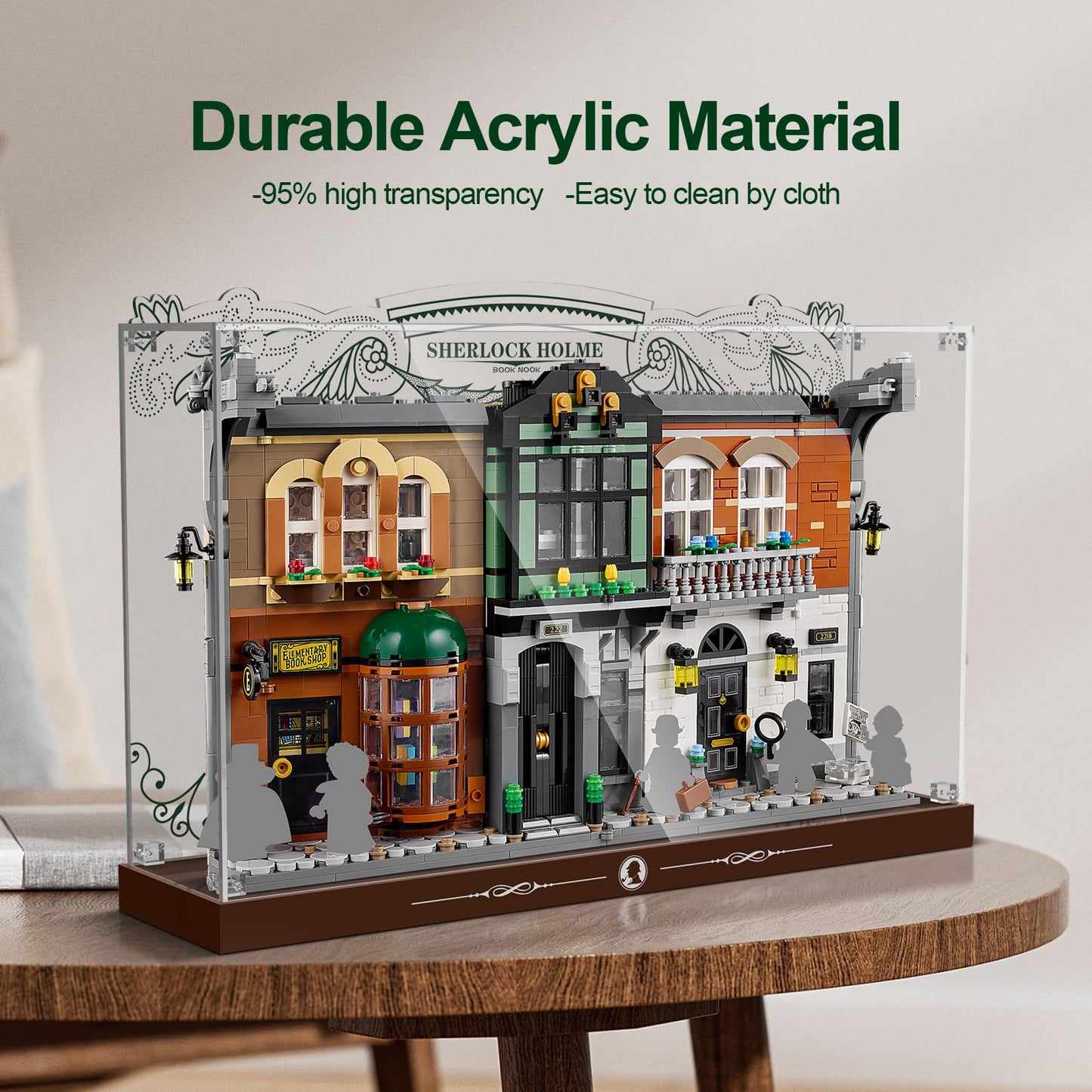 Acrylic Display Case for Lego 10351 Sherlock Holmes Book Nook (Lego set Not Included)