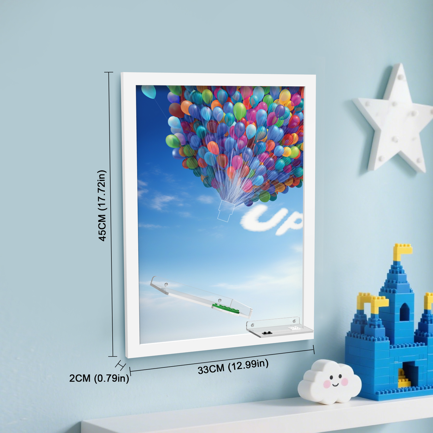 Acrylic Display Wall Mount for Lego 43217 UP HOUSE (Lego set Not Included)